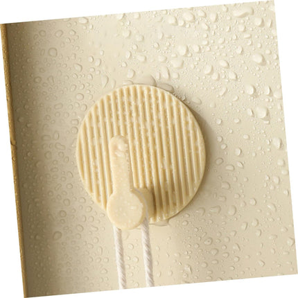 Self-Adhesive Wall Hooks 4 Pack Striped Design Beige for Bathroom Kitchen Bedroom.