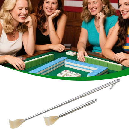 4 Piece Metal Extendable Mahjong Handles for Mahjong Sets and Accessories Enhance Game Feel and Smoothness.