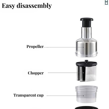 Handheld Garlic Press - Lightweight & Compact Manual Food Processor for Garlic Onion Vanilla Vegetables - Easy to Use Kitchen Tool.