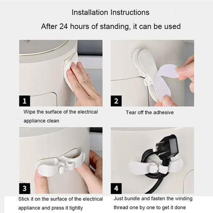 4 Pack Self-Adhesive Cable Clips - Silicone Cable Organizer for Desk & Car - Cable Holders.