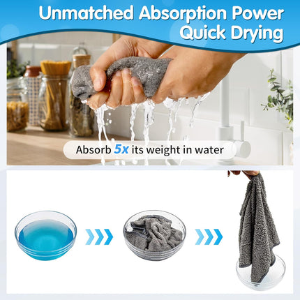 Microfiber Cleaning Cloth, 20 Pack Cleaning Rags& Grey Microfiber Cleaning Cloth -Pack of 12.