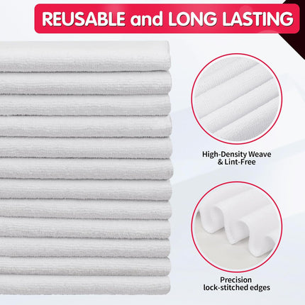 Microfiber Cleaning Cloth, 20 Pack Cleaning Rags& White Microfiber Cleaning Cloth -Pack of 12.