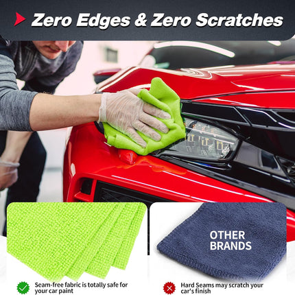 Microfiber Cleaning Cloth, 20 Pack Cleaning Rags& Microfiber Cleaning Cloth Bulk, 100 Pack Shop Towels, Lint-Free Car Wash Towels.