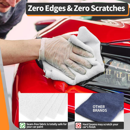 Microfiber Cleaning Cloth, 50 Pack Cleaning Rags& White Microfiber Cleaning Cloth, Pack of 50, 16"X12" Cleaning Rags for Housekeeping and Kitchen.