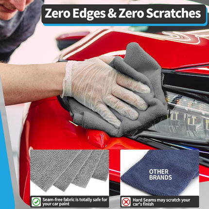 Microfiber Cleaning Cloth, 50 Pack Cleaning Rags& Grey Microfiber Cleaning Cloth -Pack of 50, 16"X12" Cleaning Rags for Housekeeping and Kitchen.