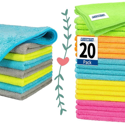 Microfiber Cleaning Cloth - Pack of 8, Size: 12 x 16 in& Microfiber Cleaning Cloth, 20 Pack Cleaning Rags, Cleaning Towels for Housekeeping.