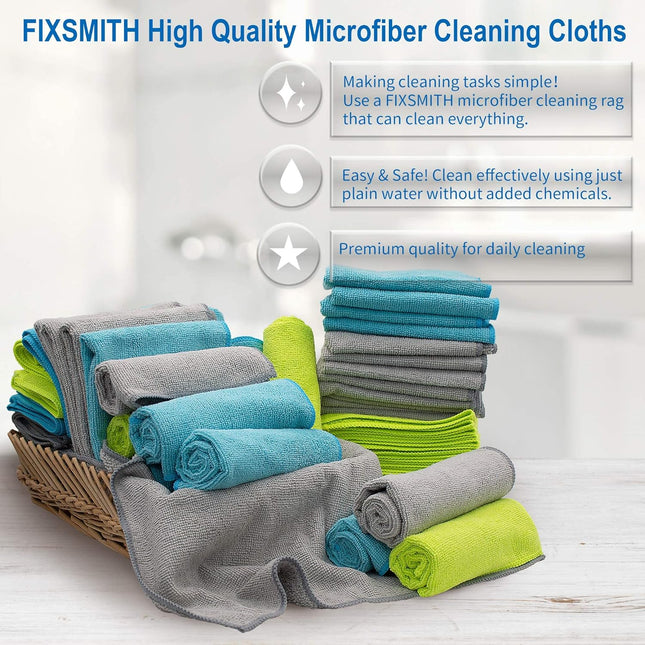 Microfiber Cleaning Cloth - Pack of 50, Multi-Functional Towels, Size: 12 x 16 in& Microfiber Cleaning Cloth Bulk, 100 Pack Shop Towels.