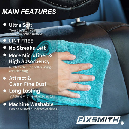 Microfiber Cleaning Cloth - Pack of 50, Multi-Functional Towels, Size: 12 x 16 in& Microfiber Cleaning Cloth Bulk, 100 Pack Shop Towels.