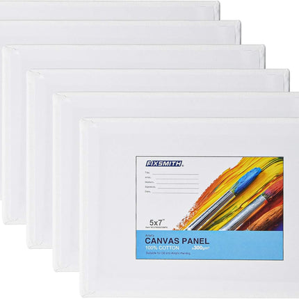 Product Image  Painting Canvas Panel Boards - 5x7 Inch Art Canvas,24 Pack with 5x7 Inch Canvas Board 6 Pack Canvases, 100% Cotton, Primed Canvas Panel, Acid Free, Artist Canvas Boards.