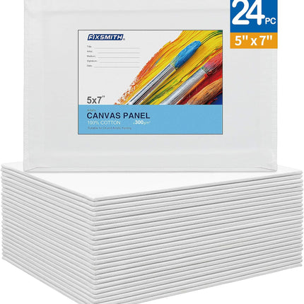 Painting Canvas Panel Boards - 5x7 Inch Art Canvas,24 Pack with 12x16 Inch Canvas Board Super Value 12 Pack,100% Cotton,Primed Canvas Panel,Acid Free,Artist Canvas Boards.