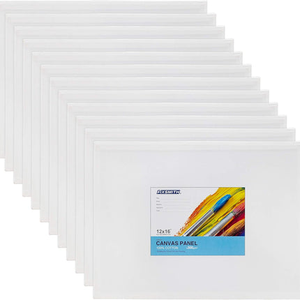 Painting Canvas Panel Boards - 5x7 Inch Art Canvas,24 Pack with 12x16 Inch Canvas Board Super Value 12 Pack,100% Cotton,Primed Canvas Panel,Acid Free,Artist Canvas Boards.