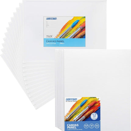 Painting Canvas Panel Boards - 5x7 Inch Art Canvas,24 Pack with 11x14 Inch Canvas Board Super Value 12 Pack Canvases,100% Cotton,Primed Canvas Panel,Acid Free,Artist Canvas Boards.