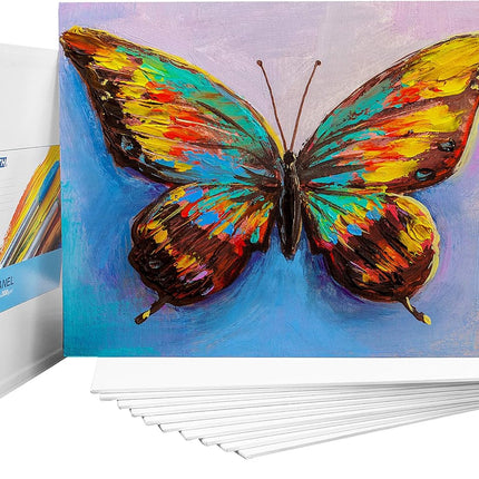 Painting Canvas Panel Boards - 5x7 Inch Art Canvas,24 Pack with 11x14 Inch Canvas Board Super Value 12 Pack Canvases,100% Cotton,Primed Canvas Panel,Acid Free,Artist Canvas Boards.