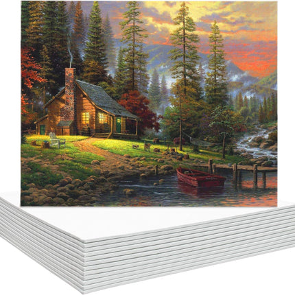 Painting Canvas Panel Boards - 5x7 Inch Art Canvas,24 Pack with 8x10 Inch Canvas Board Super Value 12 Pack Canvases,100% Cotton,Primed Canvas Panel,Acid Free,Artist Canvas Boards.
