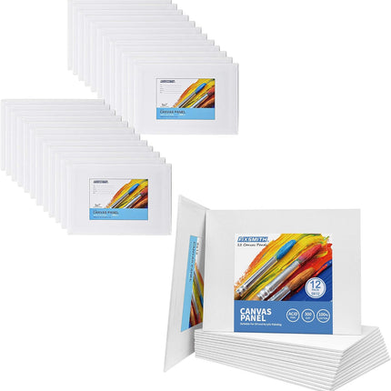 Painting Canvas Panel Boards - 5x7 Inch Art Canvas,24 Pack with 9 x12 Inch Canvas Panel Super Value 12 Pack,100% Cotton,Primed Canvas Board,Acid Free,Artist Canvas Boards.