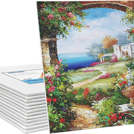 Painting Canvas Panel Boards - 5x7 Inch 24 Pack with 6 x6 Inch Canvas Panel Super Value 12 Pack Canvases,100% Cotton, Artist Canvas Board, Mini Canvas Boards.