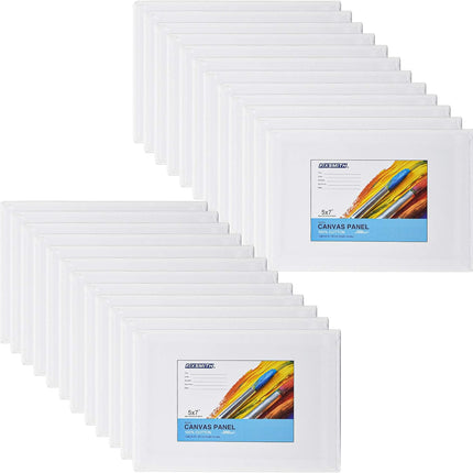 Painting Canvas Panel Boards - 5x7 Inch Art Canvas,24 Pack with  Painting Canvas Panels- 24 Pack Canvas Board,8x10 Inch.