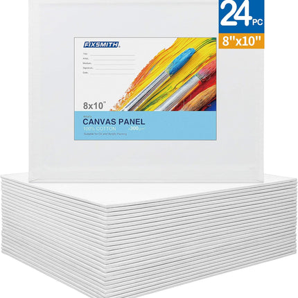 Painting Canvas Panel Boards - 5x7 Inch Art Canvas,24 Pack with  Painting Canvas Panels- 24 Pack Canvas Board,8x10 Inch.
