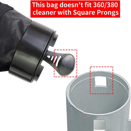 Black Nylon Mesh Pool Cleaner Bags,All Purpose Filter Bag K13 K16 with Zipper Replacement for Polaris 280 and 480 Pool Cleaner(2 Pack).