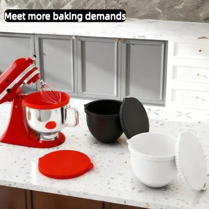 Upgraded Silicone Bowl Liners for KitchenAid 5 Qt Mixers,Thickened Silicone Liners Fits Tilt-Head Stand Mixers,Dishwasher Safe,Replacement Bowl Accessories for Baking (Red & Black & White, 3).
