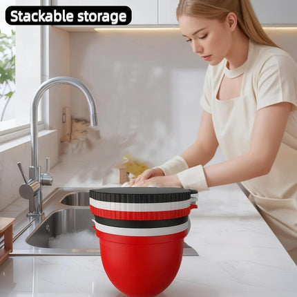 Upgraded Silicone Bowl Liners for KitchenAid 5 Qt Mixers,Thickened Silicone Liners Fits Tilt-Head Stand Mixers,Dishwasher Safe,Replacement Bowl Accessories for Baking (Red & Black & White, 3).