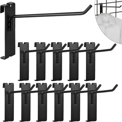 Gridwall Hooks - 4 Inch Heavy Duty Black Display Hooks for Grid Wall Panel Hanging (12Pcs).