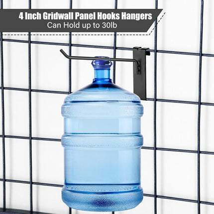 Gridwall Hooks - 4 Inch Heavy Duty Black Display Hooks for Grid Wall Panel Hanging (12Pcs).