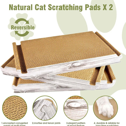 Foldable Triangle Cat Scratcher - 6 Usable Sides Cat Scratcher for Indoor Cats - Vertical Cat Board Pads.