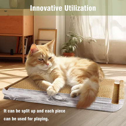 Foldable Triangle Cat Scratcher - 6 Usable Sides Cat Scratcher for Indoor Cats - Vertical Cat Board Pads.