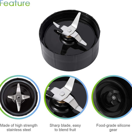 5-piece Magic Bullet Blender Cups, Tall 22oz Cup with Flip-Top To-Go Lid, Cross Blade, Blender Replacement Parts, Mug with Handle Compatible with Magic Bullet 250w MB1001.
