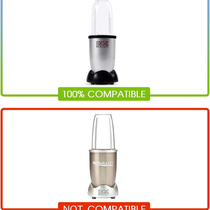 5-piece Magic Bullet Blender Cups, Tall 22oz Cup with Flip-Top To-Go Lid, Cross Blade, Blender Replacement Parts, Mug with Handle Compatible with Magic Bullet 250w MB1001.