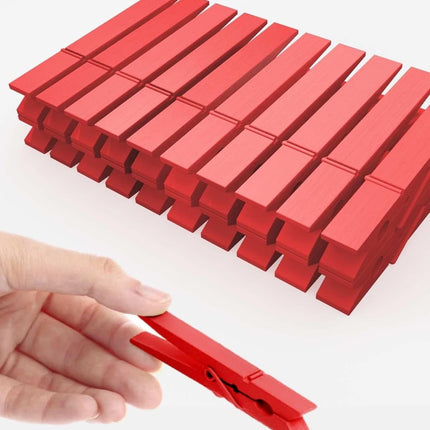 Clothes Pins, Red Green Wooden Clothespins for Arts and Crafts, Wreath, Strg Grip Close Pins Birchwood Clips Clothespin Clothing Pegs for Hanging Baby Clothing Photos, 2.83 Inch, Pack of 50.