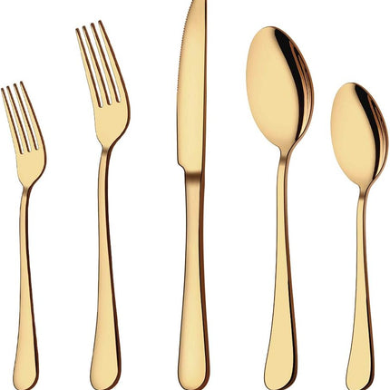 Gold Silverware Set for 8, 40-Piece Gold Flatware Set Stainless Steel Cutlery Kitchen Utensil Set Mirror Polished.