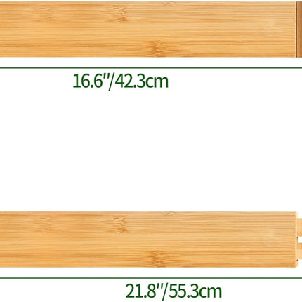 Adjustable Bamboo Drawer Dividers, Expandable Drawer Organizer for Kitchen, Bedroom, Bathroom, Dresser and Office, 6-Pack.