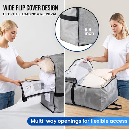 2 Pack Gray Moving Bags w/Adjustable Backpack Straps, Moving Supplies, Moving Boxes Alternative, Heavy Duty Storage Totes for College Packing, Camping Backpack for Travel, Dorm, Laundry.