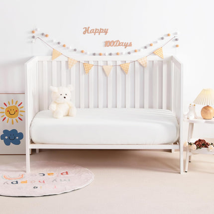2 Pack Muslin Cott Mini Crib Sheets, Soft and Breathable Double Layer 24x38 Baby Crib Sheets for Mini Crib and Toddler Mattresses, Boys, Girls, Unisex, White, 24x38 Inches.