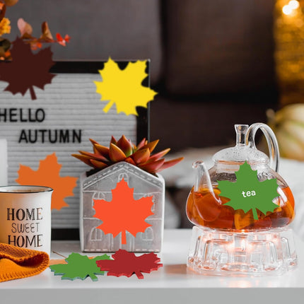 Glenmal 540 Sheets Thanksgiving Fall Leaf Sticky Notes Autumn Sticky Notepads Maple Leaves Shape Self Stick Cute Colorful Maple Leaf Note Memo Pad for Write Office Home, 3.15 Inch 18 Pads 6 Colors.