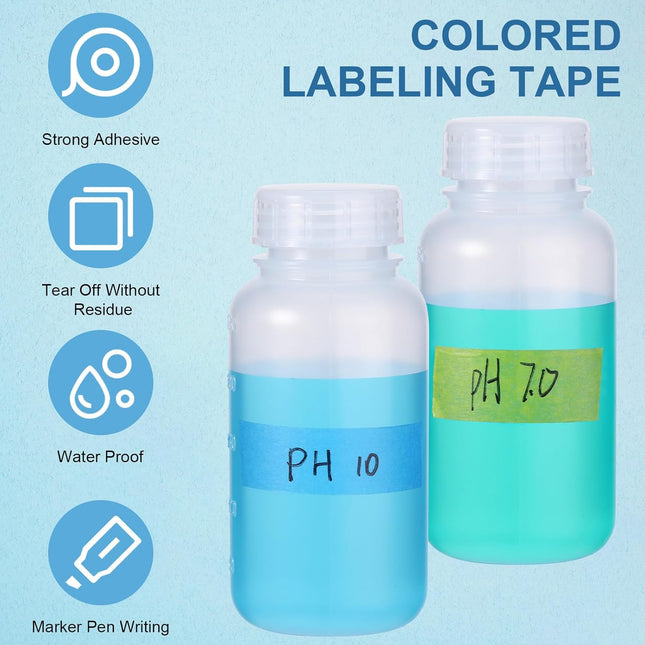 Glenmal 6 Rolls Laboratory Labeling Tapes, 164 Feet Long x 3/4 Inch Width, Temperature Resistant Water Resistant Freezer, Assorted Color for Marking and Color Coding Label Tape (Classic).