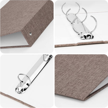 3 Ring Binder, A4 Fabric Cover Round Ring Durable Binder for 3-Hole Letter Size Paper, Decorative Organizer Holds 200 Sheets Letter Size 8.5'' x 11'' Paper, for Office Home.