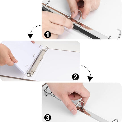 3 Ring Binder, A4 Fabric Cover Round Ring Durable Binder for 3-Hole Letter Size Paper, Decorative Organizer Holds 200 Sheets Letter Size 8.5'' x 11'' Paper, for Office Home.
