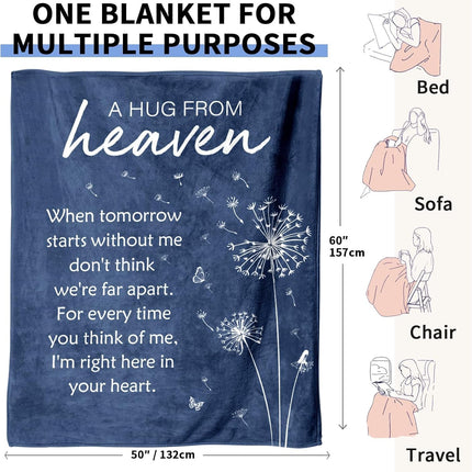 Sympathy Gifts for Loss of Loved One, Soft Flannel Memorial Blanket, Bereavement Gift Idea, Grief Sorry for Your Loss for Mom Dad Grandma Grandpa Sister - 50‘’ X 60‘’.