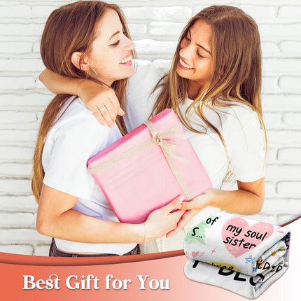 Best Friend Bestie Birthday Gifts for Women, Soft Flannel Blanket, Friend Birthday Gifts for Women Friendship, Happy Bday for Bestie BFF, 50'' x 60''.