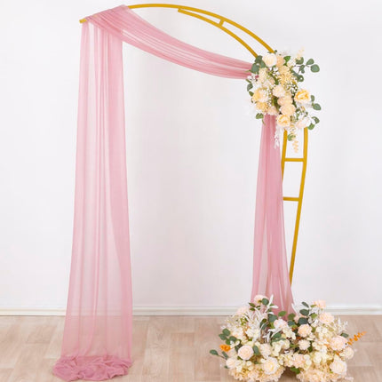 Wedding Arch Draping Fabric 29" x 20Ft 4 Panels Dusty Rose Sheer Outdoor Curtain Drapes Extra Long for Bridal Baby Shower Ceremony Birthday Party Decor.