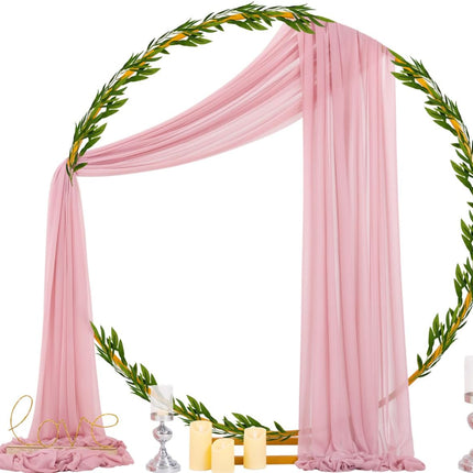 Wedding Arch Draping Fabric 29" x 20Ft 4 Panels Dusty Rose Sheer Outdoor Curtain Drapes Extra Long for Bridal Baby Shower Ceremony Birthday Party Decor.