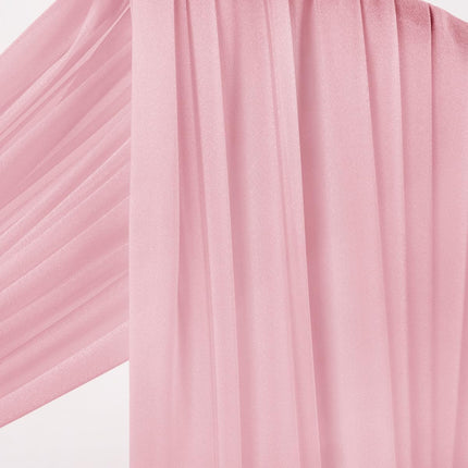 Wedding Arch Draping Fabric 29" x 20Ft 4 Panels Dusty Rose Sheer Outdoor Curtain Drapes Extra Long for Bridal Baby Shower Ceremony Birthday Party Decor.