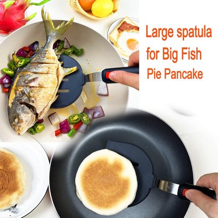 4Pcs Spatula Silicone Heat Resistant Flexible Rubber Silicone Spatulas for Nonstick Cookware, Burger Pancake Spatula Turner Large Spatulas Set for Cooking Kitchen Utensils Set Black.