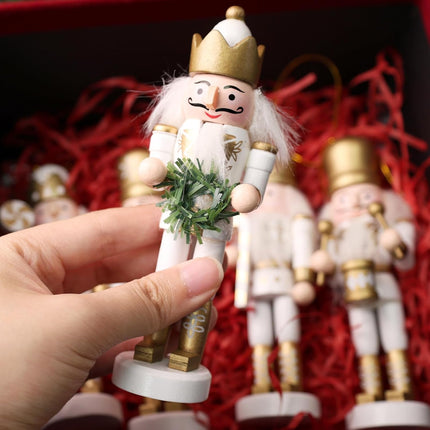 5PCS Nutcracker Christmas Decor, Wooden Nutcracker Hanging Ornaments Soldier for Christmas Tree Gift Shelves Table Decoration (5inch).