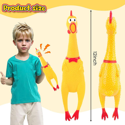 Screaming Chicken & Squeaky Chicken Dog Toy – Two Hilarious Prank Toys for Fun, Stress Relief & Play.