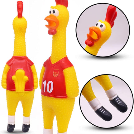 Screaming Chicken & Squeaky Chicken Dog Toy – Two Hilarious Prank Toys for Fun, Stress Relief & Play.