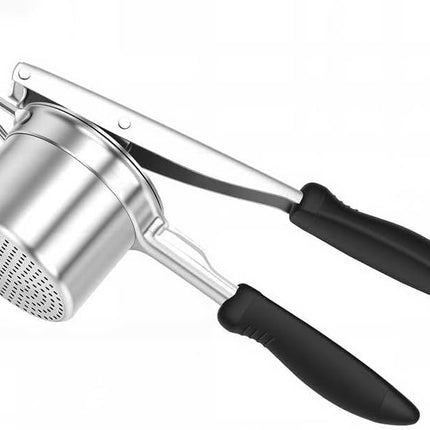 Potato Ricer, 304 Stainless Steel Manual Potato Press with Silicone Handle, Dishwasher Safe Kitchen Tool for Fluffy Mashed Potatoes.